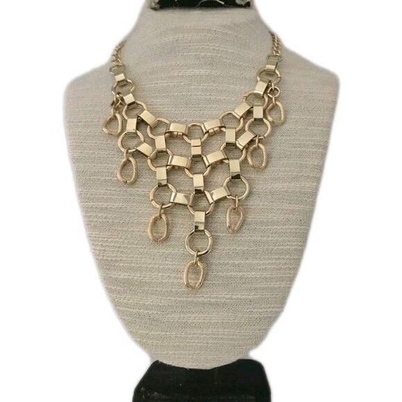 Art Deco Gold-tone Victorian Revival Style Statement Necklace - Picture 2 of 7